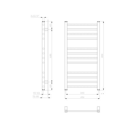 Sapho - Kupatilski radijator METRO 89x45 cm beo