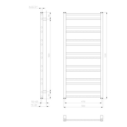Sapho - Kupatilski radijator METRO DOS 110x50 cm, mat beli