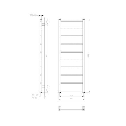 Sapho - Kupatilski radijator METRO LIGHT 114x40 cm, beo