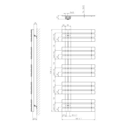 Sapho - Kupatilski radijator SILVANA 500W/230V 50x123 cm bela