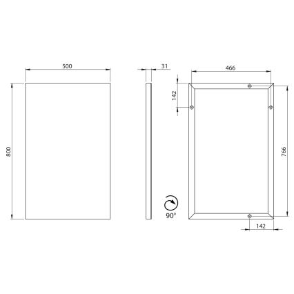 Sapho - Ogledalo AROWANA 50x80 cm sjajni hrom