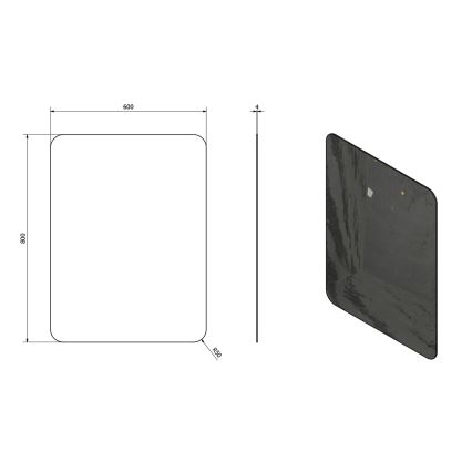 Sapho - Ogledalo ISHAPE 60x80 cm