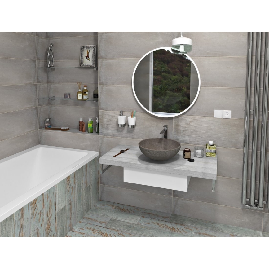 Sapho - Ploča za umivaonik AVICE 150x49,5 cm siva/cement
