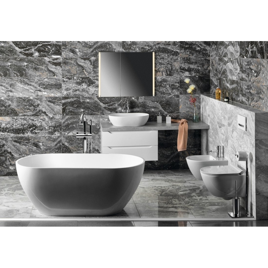 Sapho - Ploča za umivaonik AVICE 150x49,5 cm siva/cement