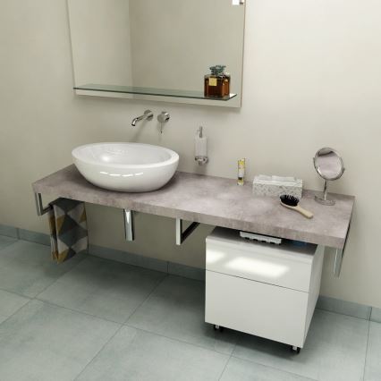 Sapho - Ploča za umivaonik AVICE 150x49,5 cm siva/cement