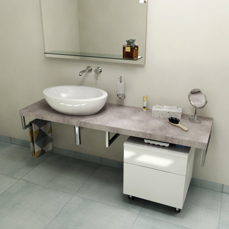 Sapho - Ploča za umivaonik AVICE 150x49,5 cm siva/cement