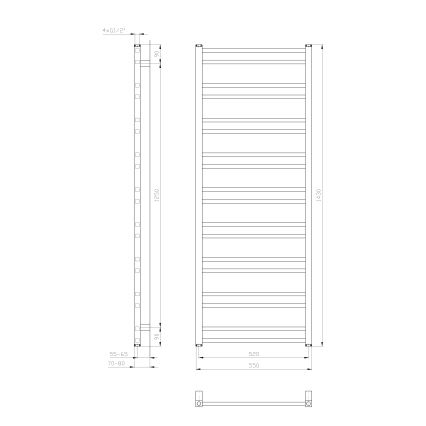 Sapho - Radijator za kupatilo METRO DOS 143x55 cm mat bela