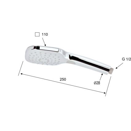 Sapho - Ručni tuš sa dugmetom, sjajni hrom