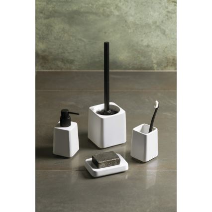 Sapho - Set za kupatilo, 4 kom, bela/crna