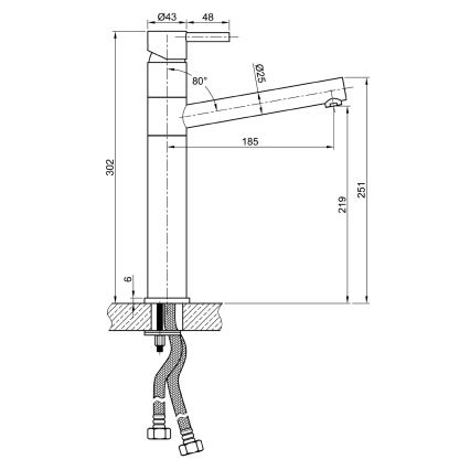 Sapho - Slavina za sudoperu MINIMAL 30 cm, nerđajući čelik