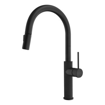 Sapho - Slavina za sudoperu sa izvlačivim tušem FLAWO mat crna