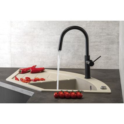 Sapho - Slavina za sudoperu sa izvlačivim tušem FLAWO mat crna
