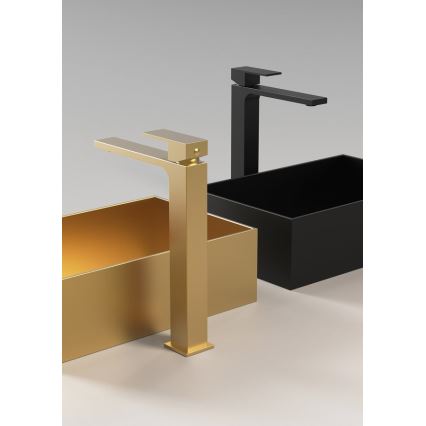 Sapho - Slavina za umivaonik CUBEMIX 27,8 cm, mat crna