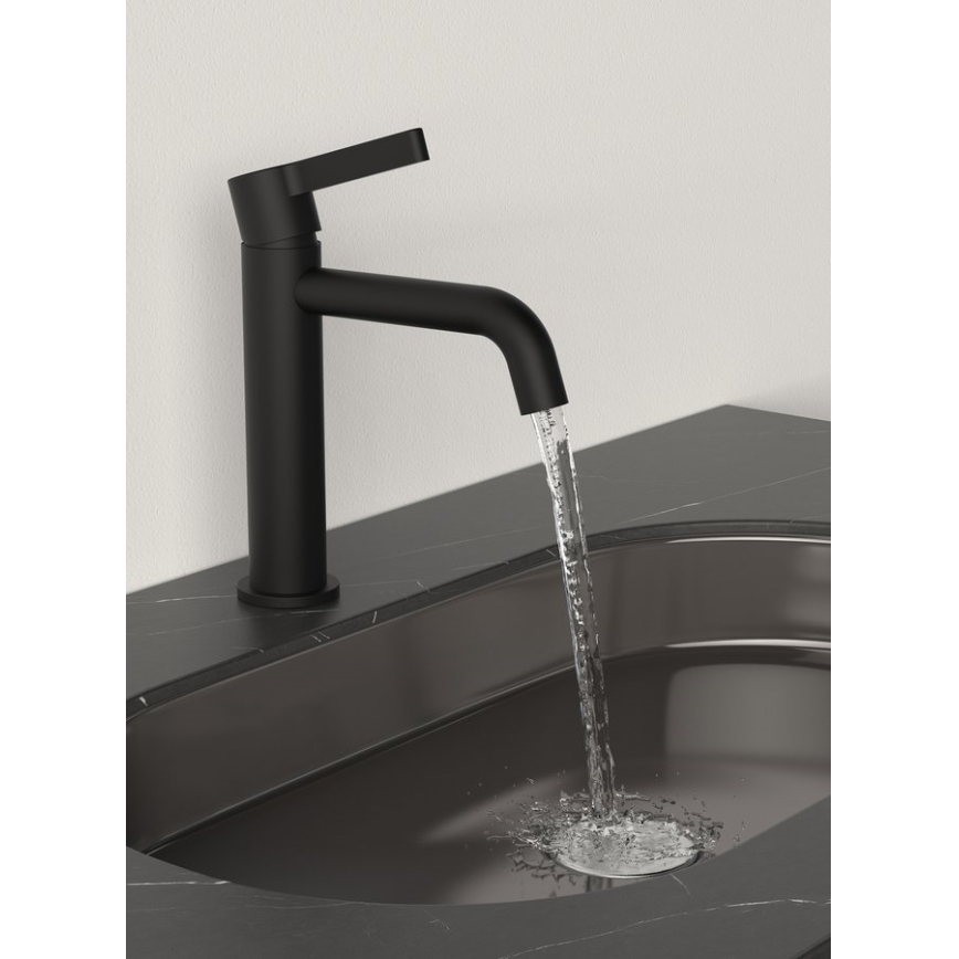 Sapho - Slavina za umivaonik ICONIC 18,7 cm mat crna