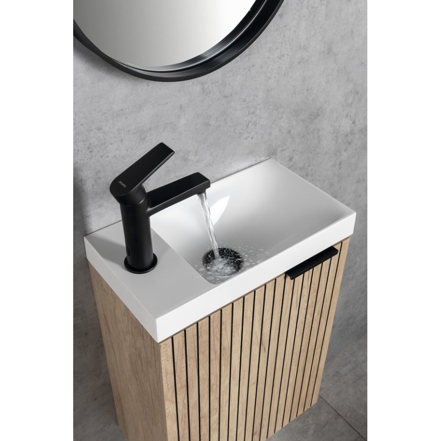 Sapho - Slavina za umivaonik KAI 15 cm mat crna