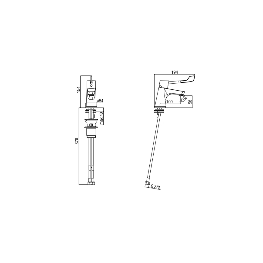 Sapho - Slavina za umivaonik LEA 15,4 cm, sjajni hrom