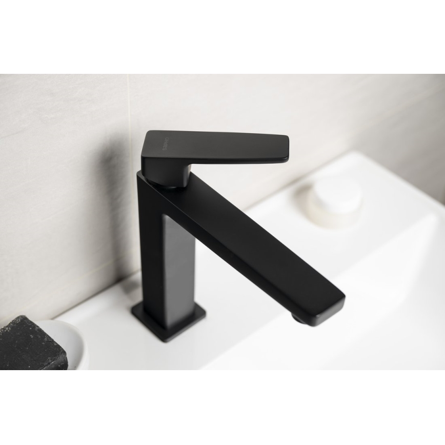 Sapho - Slavina za umivaonik TURSI 19 cm, mat crna