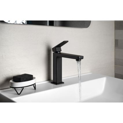 Sapho - Slavina za umivaonik TURSI 19 cm, mat crna