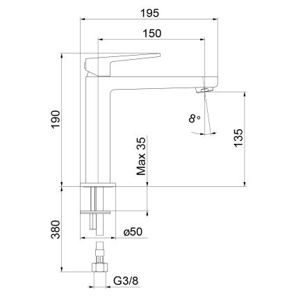 Sapho - Slavina za umivaonik TURSI 19 cm, sjajni hrom