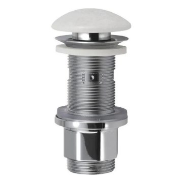 Sapho - Slivnik za umivaonik Click-Clack BLOK prečnik 6,7 cm mermer/bela