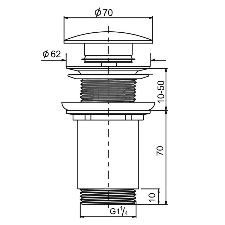 Sapho - Slivnik za umivaonik prečnika 7 cm mat crna/sjajni hrom