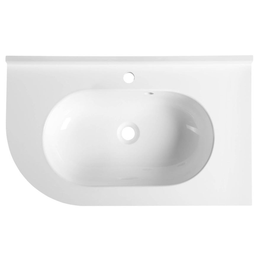 Sapho - Ugaoni ugradni umivaonik PULSE 75x43 cm mermer/bela