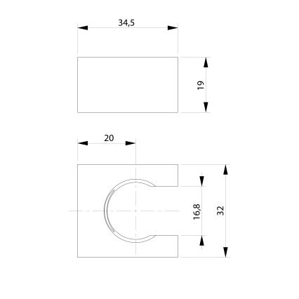 Sapho - Uglast držač tuša fiksni/mat crni