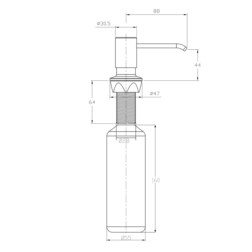 Sapho - Ugradni dozator za sapun, sjajni hrom