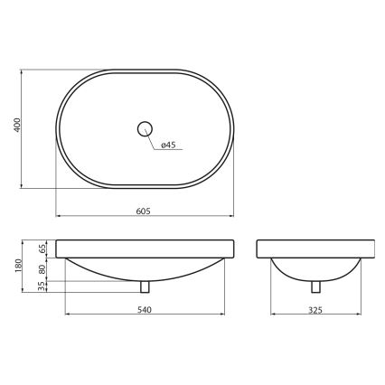 Sapho - Ugradni umivaonik LIMA 60x40 cm keramika/bela