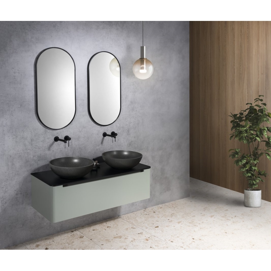 Sapho - Umivaonik na radnu ploču TURF, prečnik 44 cm, beton/crni granit