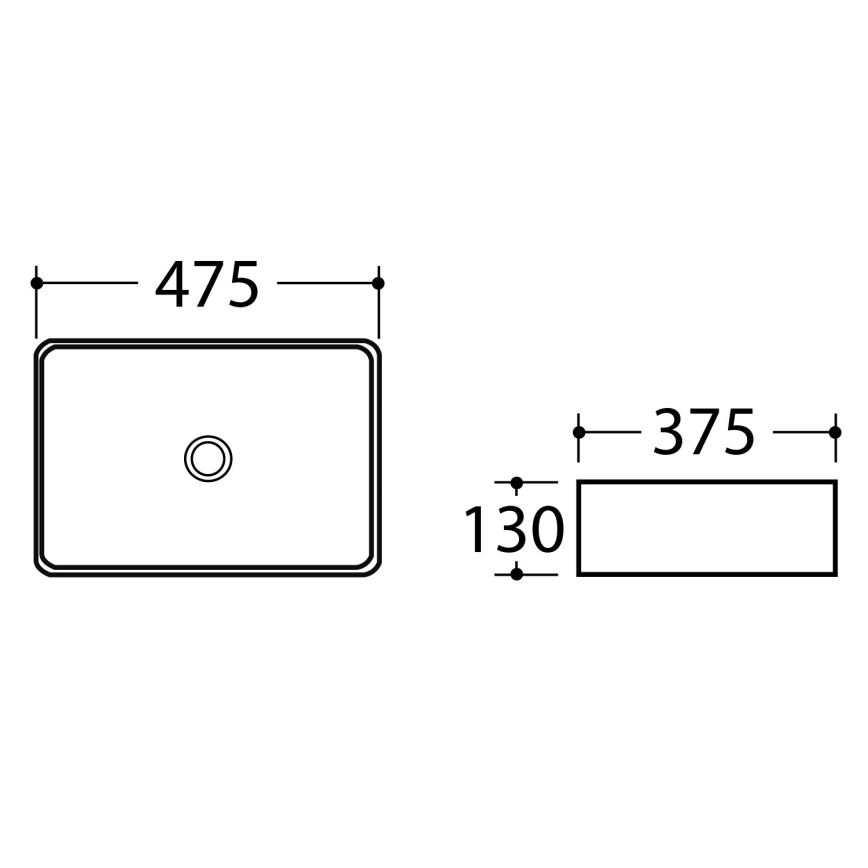 Sapho - Umivaonik za ploču DALMA 47,5x37,5 cm keramika/carrara