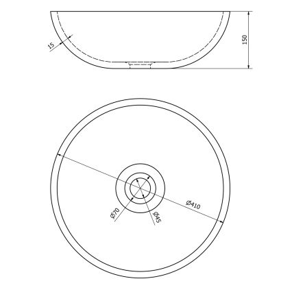 Sapho - Umivaonik za ploču PRIORI Ø 41 cm braon/plav