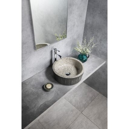 Sapho - Umivaonik za ugradnju na radnu ploču PRIORI pr. 41 cm bela/siva