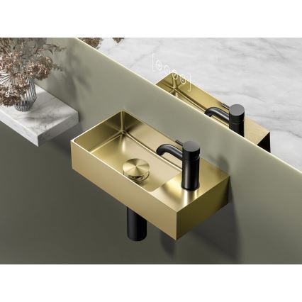Sapho - Viseći umivaonik AURUM 36,5x18 cm mat zlatne boje