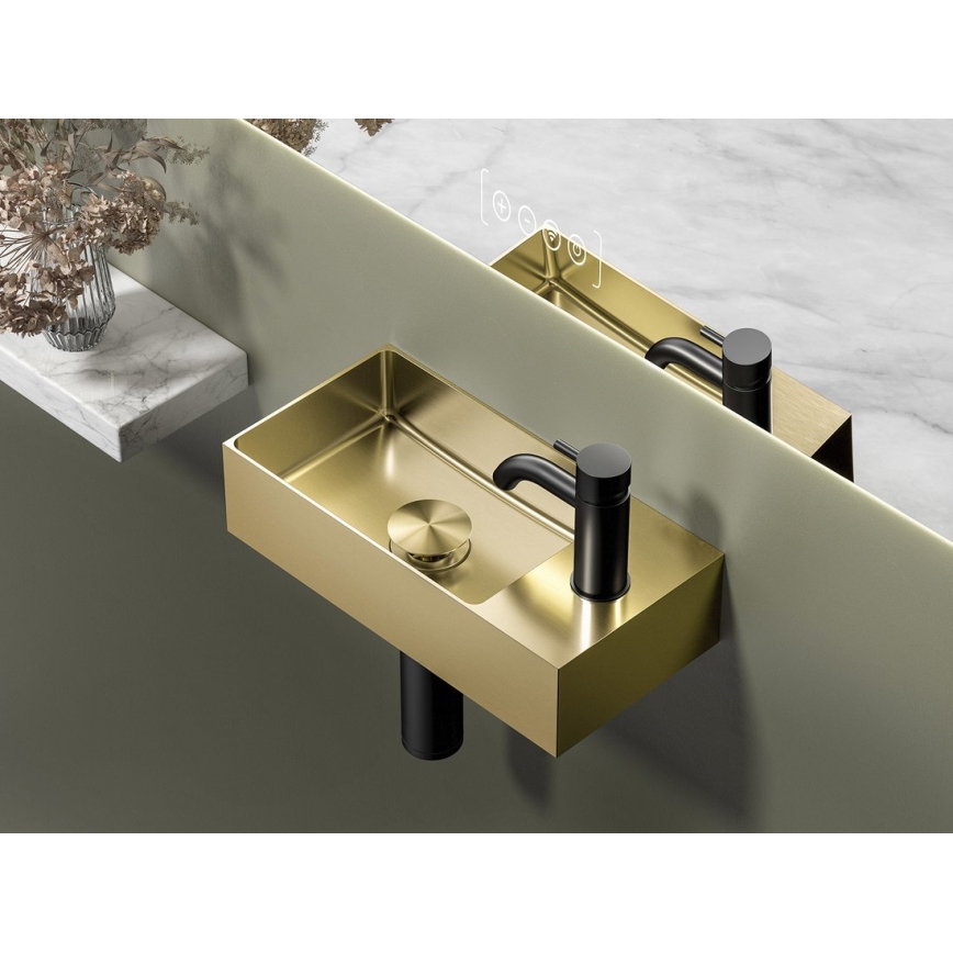 Sapho - Viseći umivaonik AURUM 36,5x18 cm mat zlatne boje