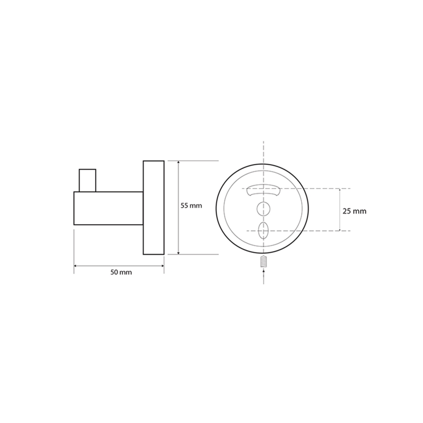 Sapho - Zidna kuka X-ROUND 5x5,5 cm mat crne boje