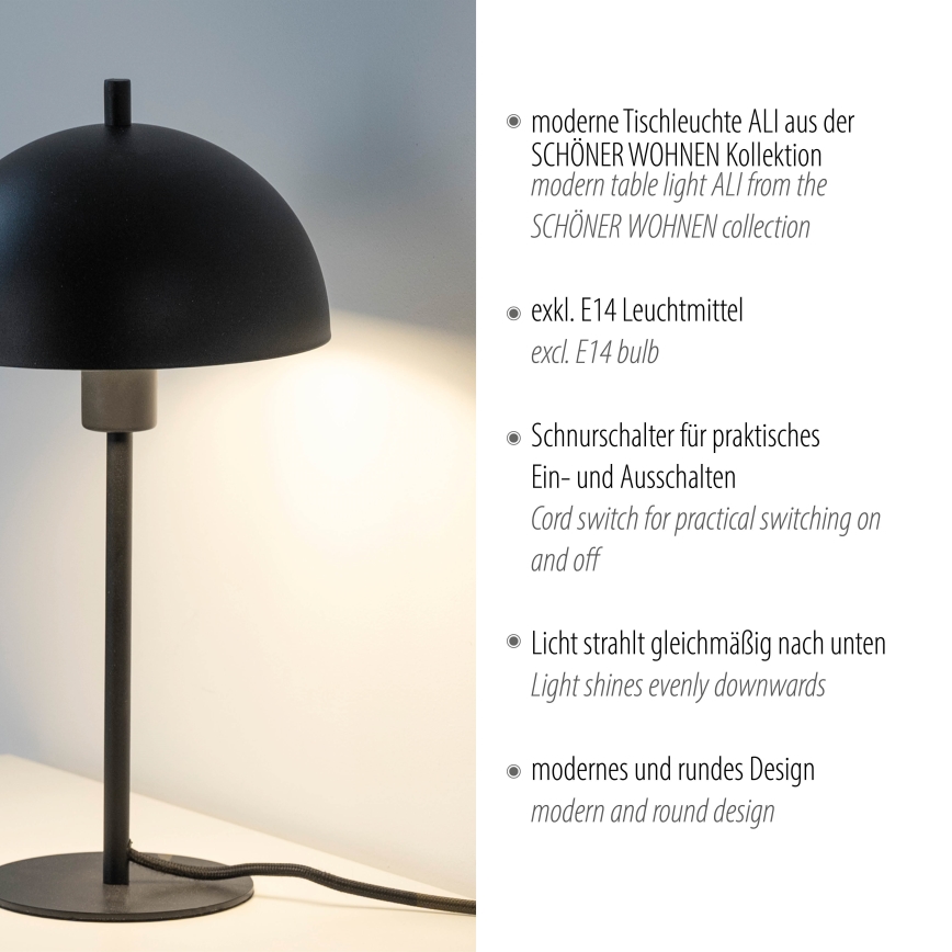Schöner Wohnen 11726-18 - Stona lampa ALI 1xE14/15W/230V crna
