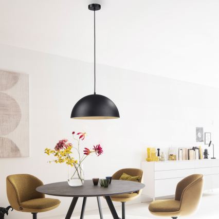 Schöner Wohnen 11728-18 - Luster na sajli ALI 1xE27/25W/230V prečnik 38 cm crna