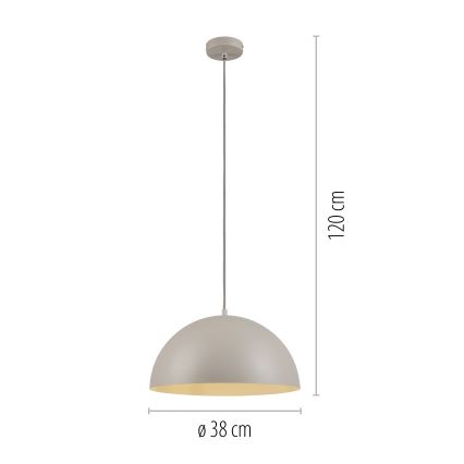 Schöner Wohnen 11728-39 - Luster na sajli ALI 1xE27/25W/230V prečnik 38 cm siva
