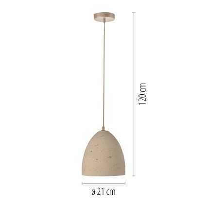 Schöner Wohnen 12540-42 - Luster na sajli TRAVENTA 1xE27/40W/230V prečnik 21 cm beton