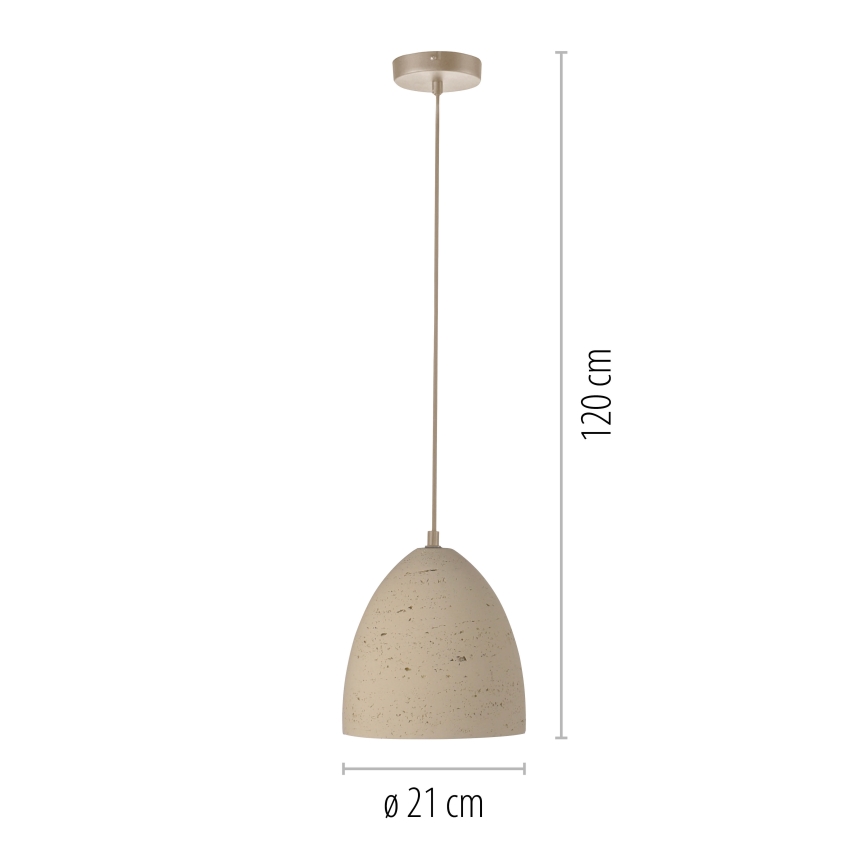 Schöner Wohnen 12540-42 - Luster na sajli TRAVENTA 1xE27/40W/230V prečnik 21 cm beton