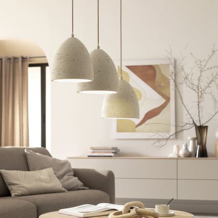 Schöner Wohnen 12541-42 - Luster na sajli TRAVENTA 3xE27/40W/230V beton