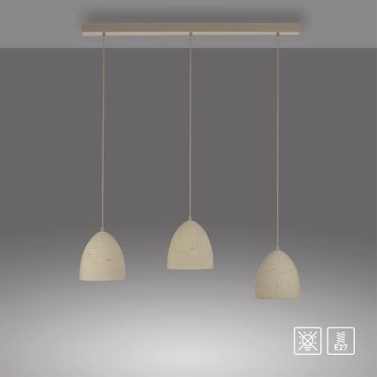 Schöner Wohnen 12541-42 - Luster na sajli TRAVENTA 3xE27/40W/230V beton