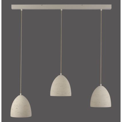 Schöner Wohnen 12541-42 - Luster na sajli TRAVENTA 3xE27/40W/230V beton