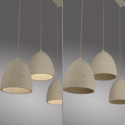Schöner Wohnen 12541-42 - Luster na sajli TRAVENTA 3xE27/40W/230V beton