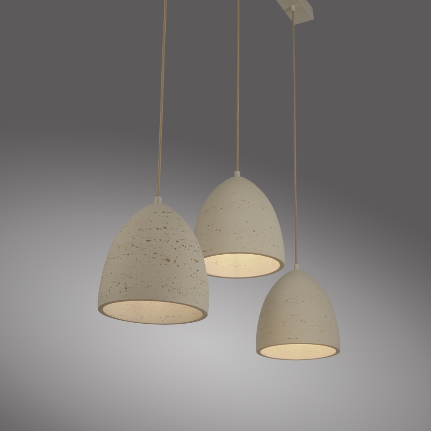 Schöner Wohnen 12541-42 - Luster na sajli TRAVENTA 3xE27/40W/230V beton