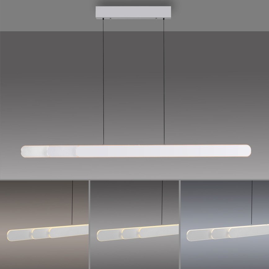 Schöner Wohnen 12577-16 - LED prigušiva luster na sajli ADRIANA ROUND 2xLED/24W/230V 2700/3000/3500/4000/5000K 160 cm bela