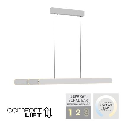 Schöner Wohnen 12577-16 - LED prigušiva luster na sajli ADRIANA ROUND 2xLED/24W/230V 2700/3000/3500/4000/5000K 160 cm bela
