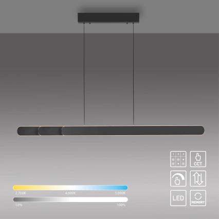 Schöner Wohnen 12577-18 - LED prigušiva luster na sajli ADRIANA ROUND 2xLED/24W/230V 2700/3000/3500/4000/5000K 160 cm crna