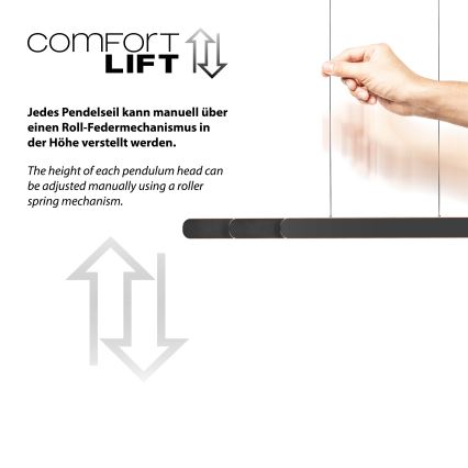 Schöner Wohnen 12577-18 - LED prigušiva luster na sajli ADRIANA ROUND 2xLED/24W/230V 2700/3000/3500/4000/5000K 160 cm crna